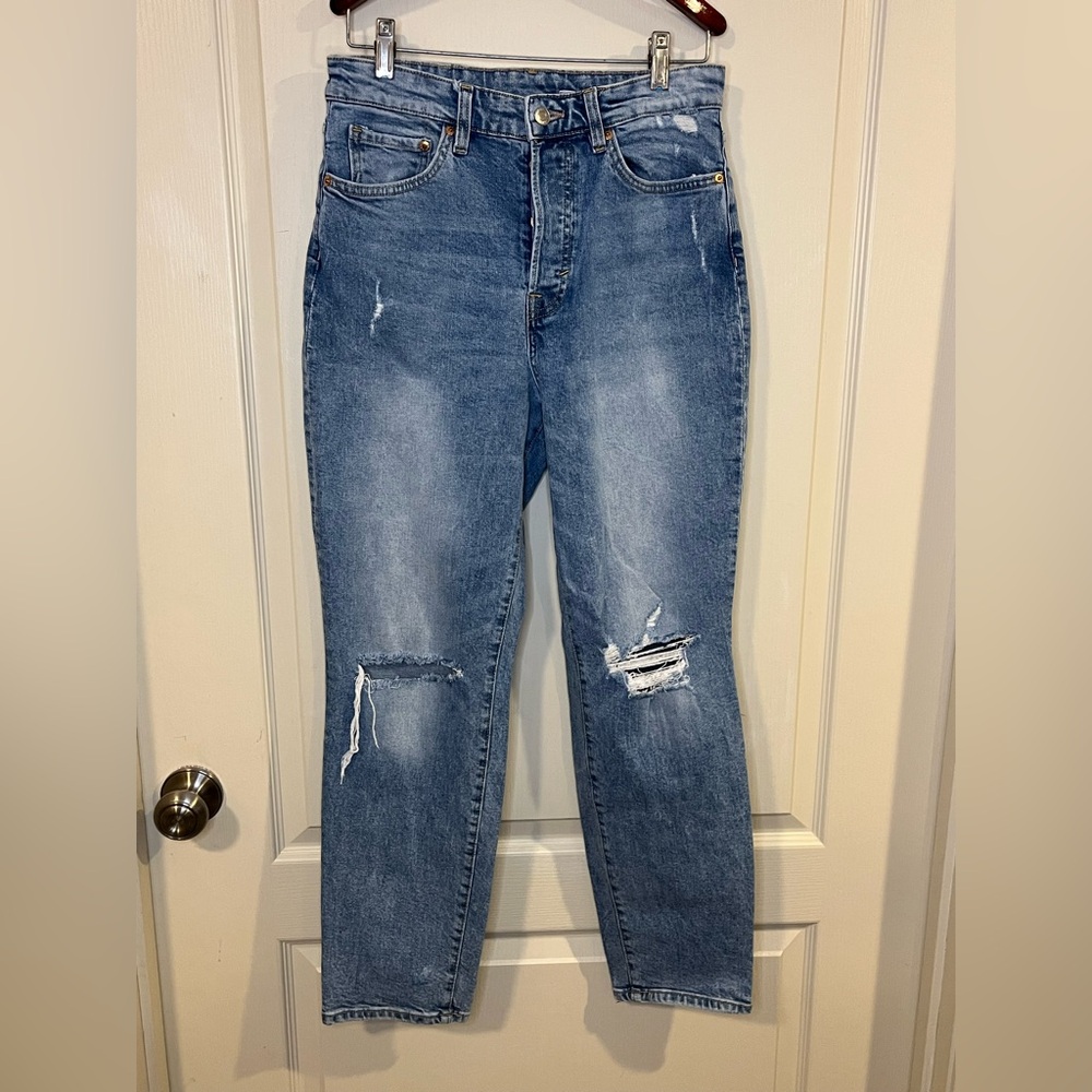 & Denim Distressed Blue Denim Jeans - Picture 2 of 11